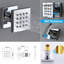 Ensemble de robinet de douche de pluie chromé thermostatique de 8 po à jets pour le corps à fixation au plafond