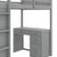 Sleek Loft Bed With Ladder & Shelves And Desk-129858122