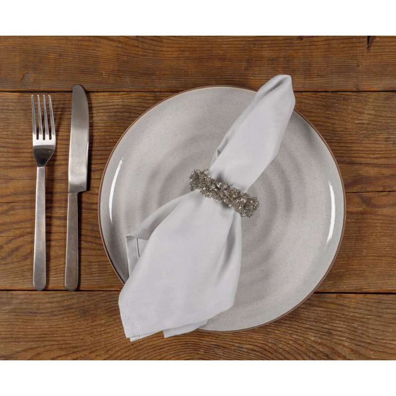 Feast Set of 12 Blue Cotton-Polyester Napkins