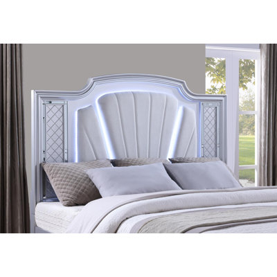 Silver Led Queen Bed