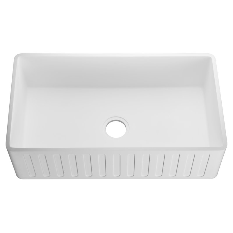 Roine Series 36 " L Single Bowl Solid Surface Kitchen Sink