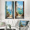 Bateau à voile vue sur l'océan II - ensemble de 2 fenêtres murales côtières