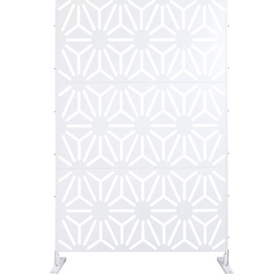 Paravent autoportant en métal pour le jardin - H 76 po x l 48 po blanc 76 po x 48 po cloisonnant un espace extérieur confortable
