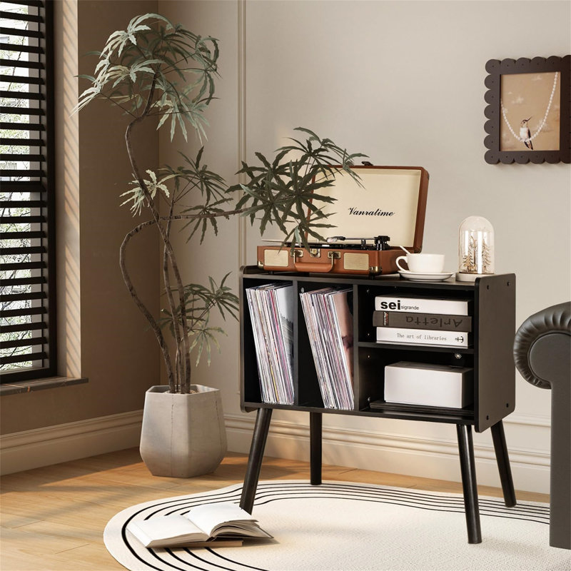 64cm H Media Shelves, Black