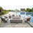 Madison 17'' H x 60'' L Travertine Outdoor Fire Pit Table - Includes Lava Rocks & Cover-1176393097-1176393099