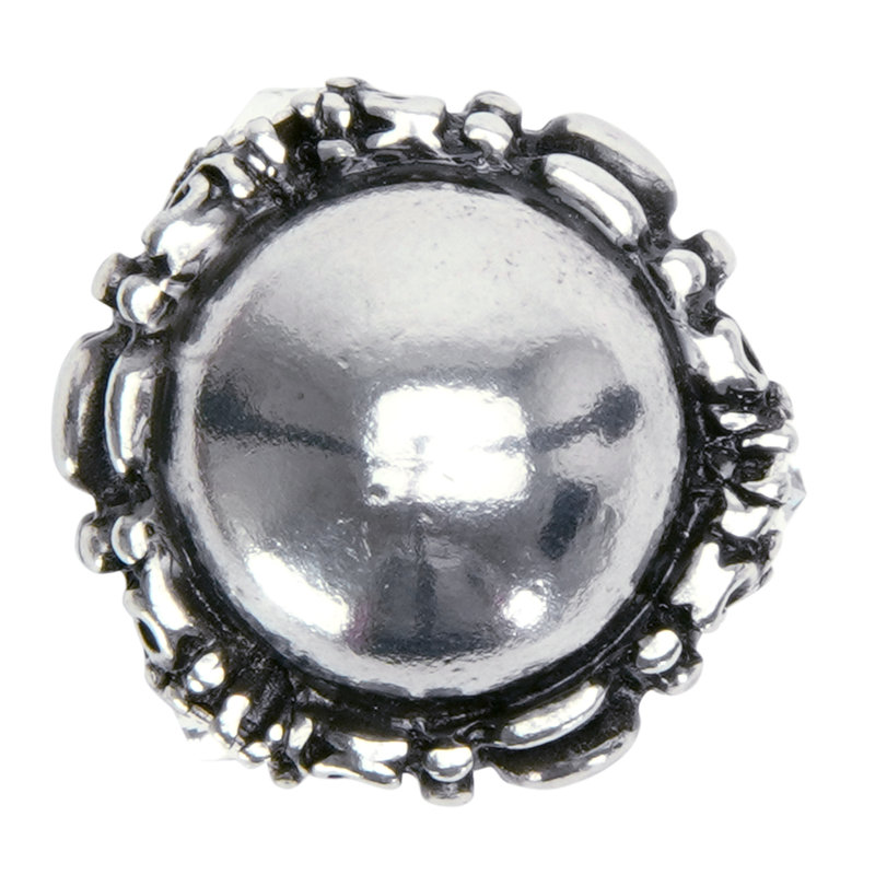 Poignée ronde Cache Principessa au fini calice, Argent argent
