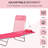 Pink Beach Chaise Lounge Chair With Reclining Back And For Outdoor Use Patio Sunbathing Chair, Pink, Foldable Mesh Seat