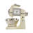 Burtt Analogue Metal Quartz Movement / Crystal Tabletop Clock in Beige/White/Black