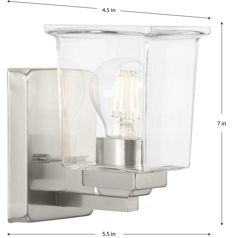 Éclairage de salle de bain à intensité variable 1 lumière Gaenor, Nickel brossé