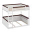 Grand lit superposé en bois avec tablettes intégrées, boîte de rangement, lumière DEL et station de charge USB-1238547332