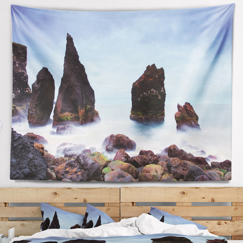 Tapisserie raykjanes en littoral de mer très net rocky, H 32 po x l 39 po