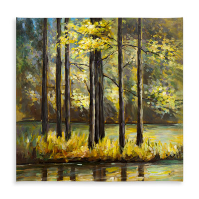 Trees in the Middle of the Lake Tablecloth | Indoor Outdoor Decor