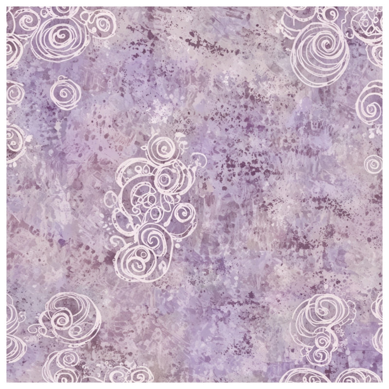 Couvertures mauves à motif abstrait tourbillonnant, 50in W x 60in H
