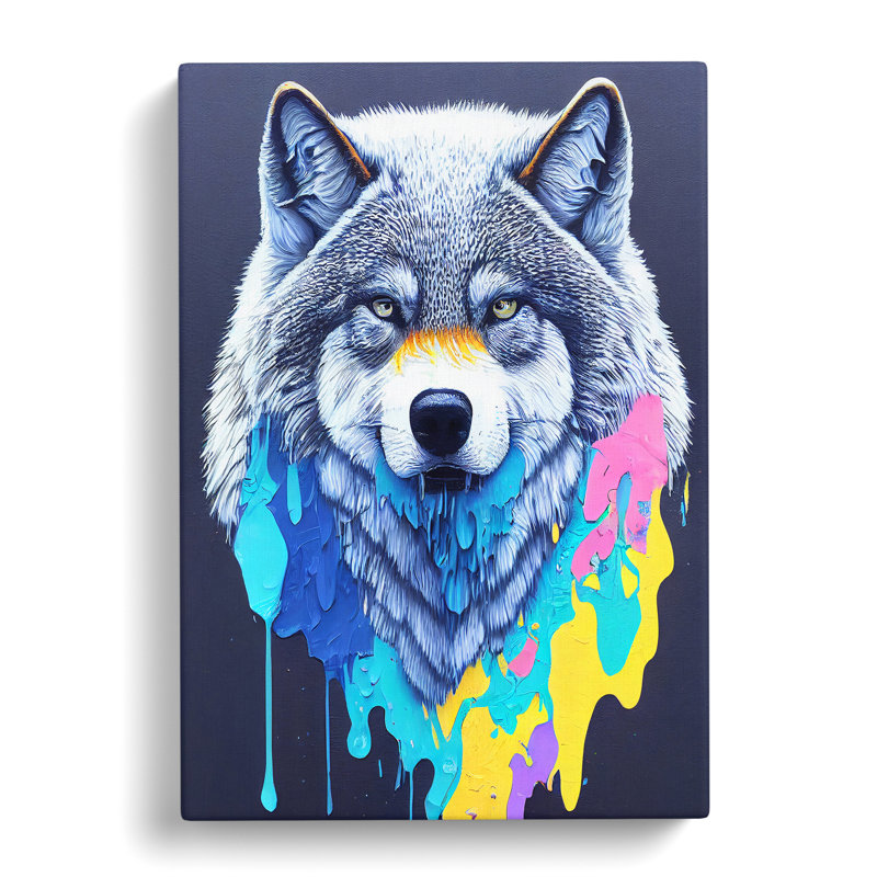 Wolf Paint Drips No.2 Abstract - Painting, 60cm H x 40cm W x 3cm D, Wrapped Canvas