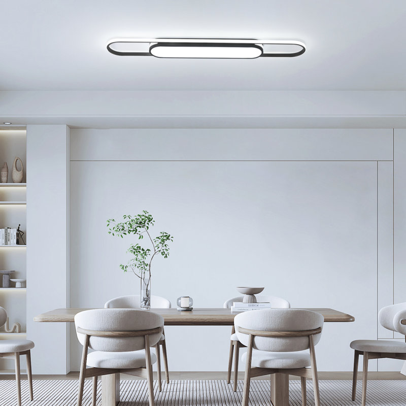 Muscato 1 - Light LED Flush Mount, Black, 2.4" H x 43.3" W x 6.9" D