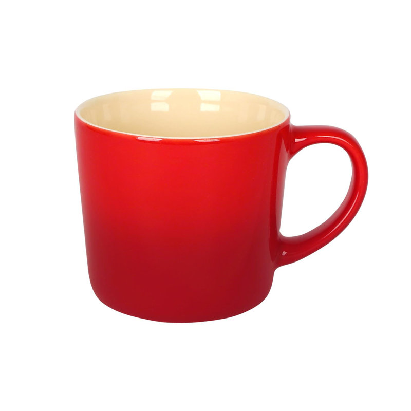 Argon Tableware - Ombre Coffee Mug - Glazed New Bone China Drinking Cup, 1, Red
