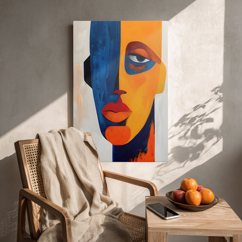 Abstrait abstrait pop divisé en couleurs, reproduction sur toile texturée - Urban Studio, 24*16 inch (60*40*2cm)