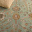 Oushak Oriental Hand-Knotted Wool Dark Green/Light Area Rug-556422858