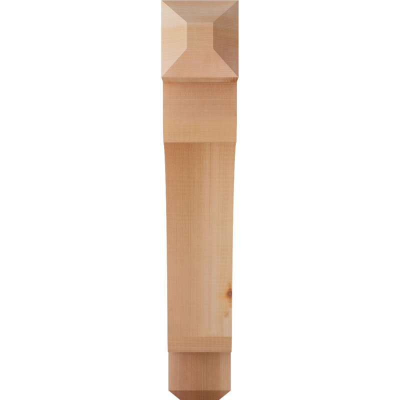H Wood Bracket/Corbel, Western Red Cedar (Smooth), 24" H x 3.5" W x 20" D