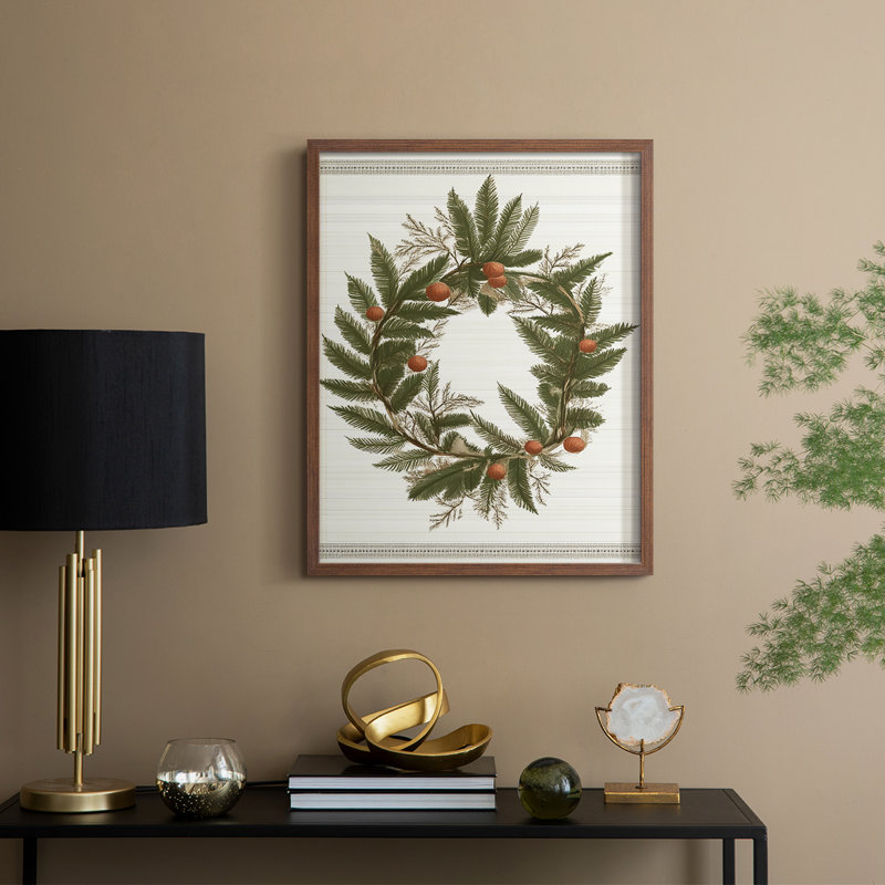 «Christmas Holiday Art» CECLXII, reproduction d'art encadrée - bois massif, H 11 po x l 9 po, Noyer