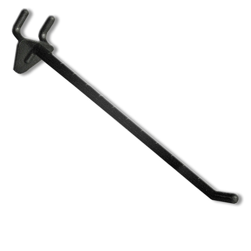 Black 8-Inch Glass-Filled Nylon Pegboard Hook Set