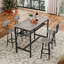 Ensemble de table de bar et chaises pour 4, ensemble de 4 chaises de table de petit déjeuner à hauteur de comptoir de 4 pour salle à manger, cuisine, bar, appartement, gris