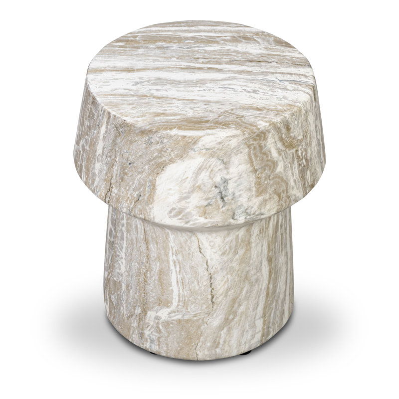 Table d'appoint en béton Zyra, Vert pierre d'olivier