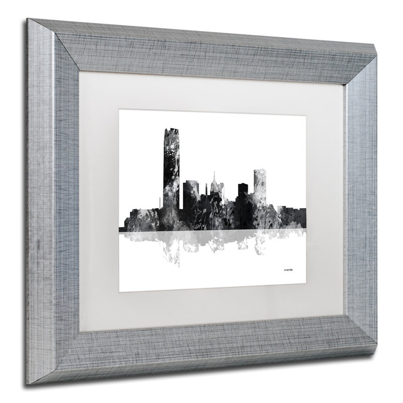 « oklahoma city oklahoma horizon bg-1 », impression sur toile encadrée, H 11 po x l 14 po x P 0,5 po, argent