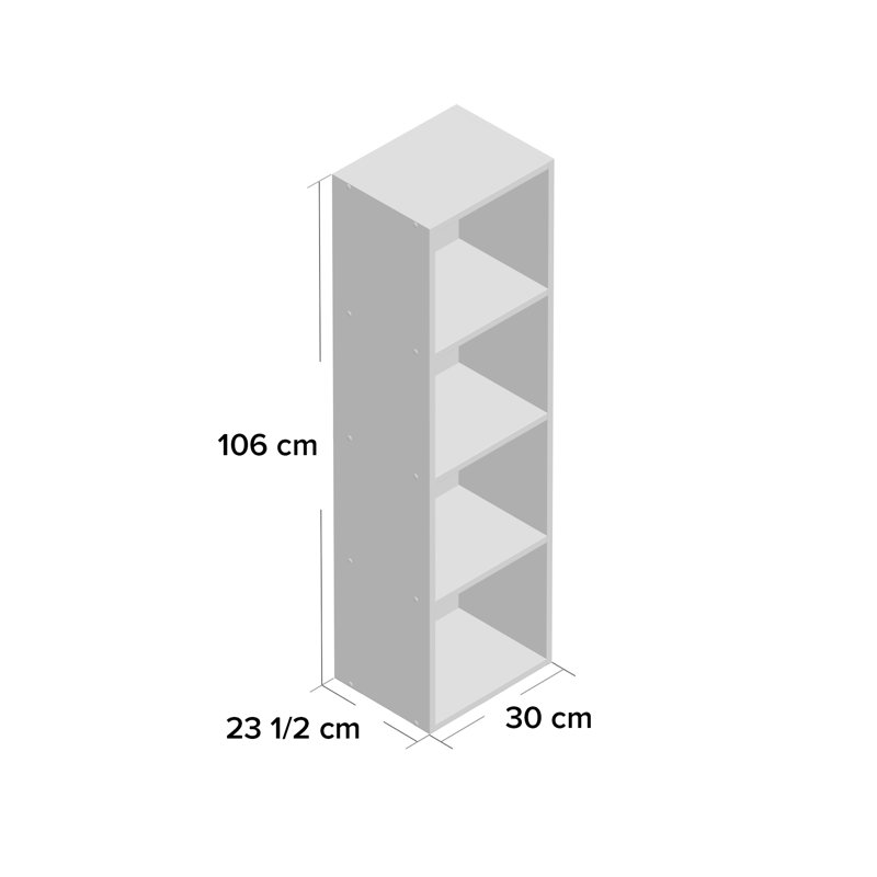 Laci 106cm H x 30cm W Wood Standard Bookcase, Teak