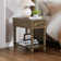24" Tall Rustic Solid Wood End Table With Built-In Power Outlet And USB Port