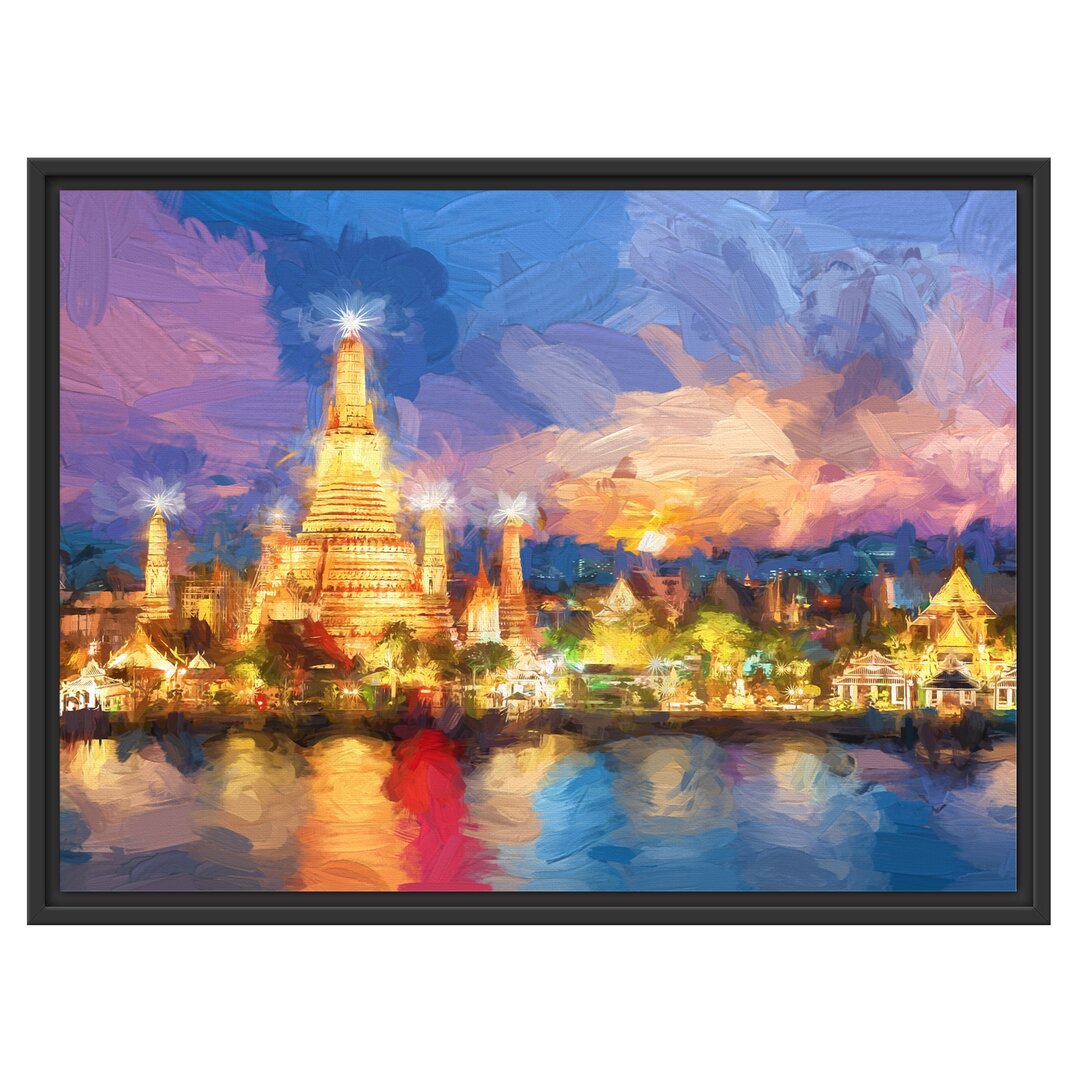 Gerahmtes Wandbild Tempel Bangkok Thailand