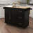 Kitchen Island With Spice Rack,Towel Rack And Extensible Solid Wood Table Top-15179884