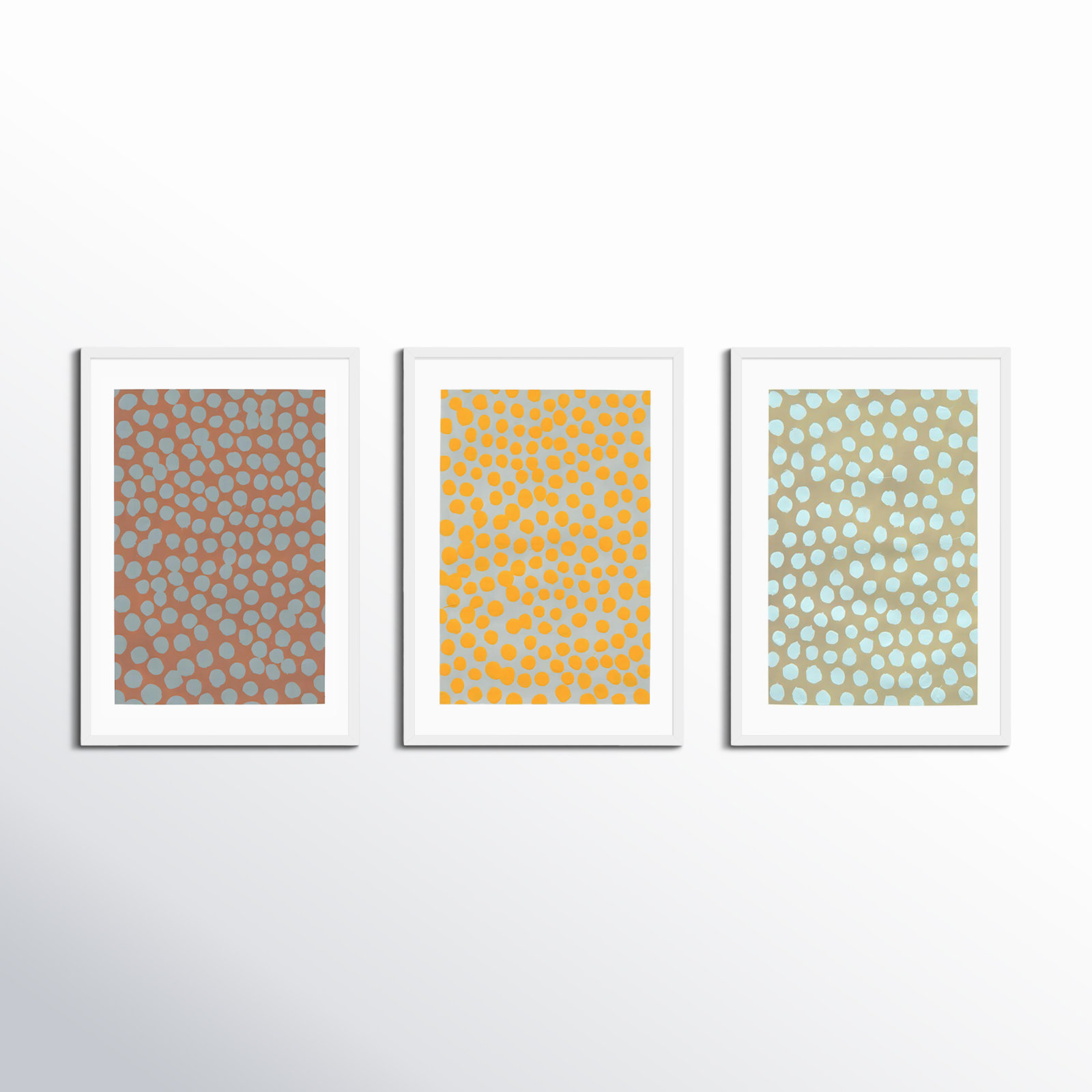 Navi "Affinity 4" 3-Piece Painting Set, 20" H x 14" W x 1.25" D, White