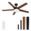  Ventilateur de plafond 5 pales 52 "avec lumière et télécommande-833390057-833390058