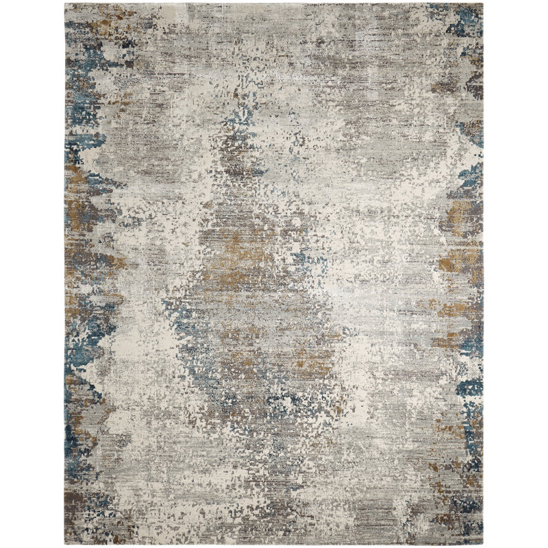 Area Rug in Gray, Rectangle 9'9" x 13'9"