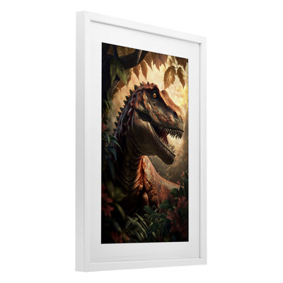 «Jungle Raptor with Antique Foliage», reproduction encadrée sous verre, design by Creative Studio