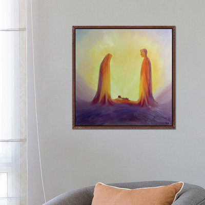 Mary And Joseph Look With Faith On The Child Jesus At His Nativity, 1995 by Elizabeth Wang - Painting on Canvas