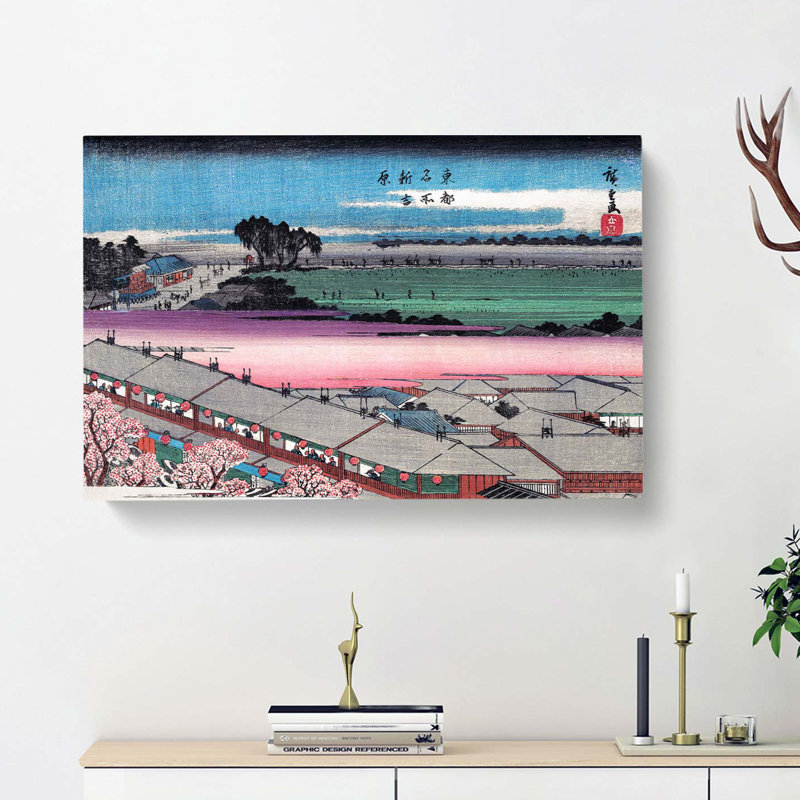 Shin Yoshiwara by Utagawa Hiroshige - Wrapped Canvas Painting, 50cm H x 76cm W x 3cm D
