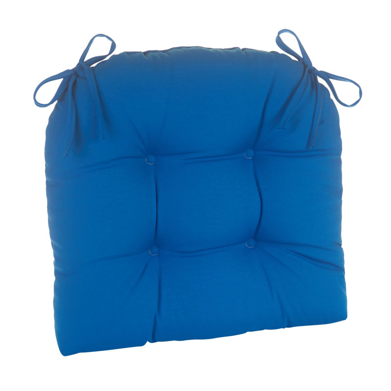 Indoor And Outdoor Patio Chair Cushions, 19X18 Inches, Marine Blue
