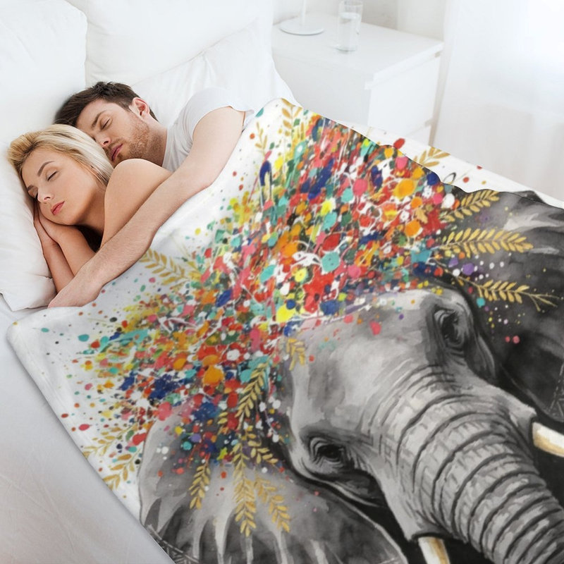 Jeté en flanelle Elephant Leaf Crown, 60x80in