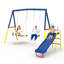 Balançoires pour cour arrière avec glissade pour enfants, ensemble de jeu en métal robuste pour enfants de 440 lb
