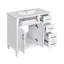 Meuble-lavabo moderne 36 po avec lavabo en céramique blanc, portes à fermeture douce, 4 tiroirs de rangement, conception élégante pour les petites salles de bain