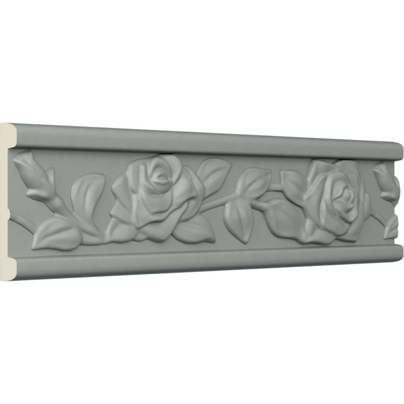 Primed White Polyurethane Running Rose Crown Moulding Set