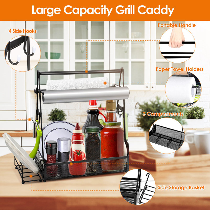 BBQ Caddy with Paper Towel Holder