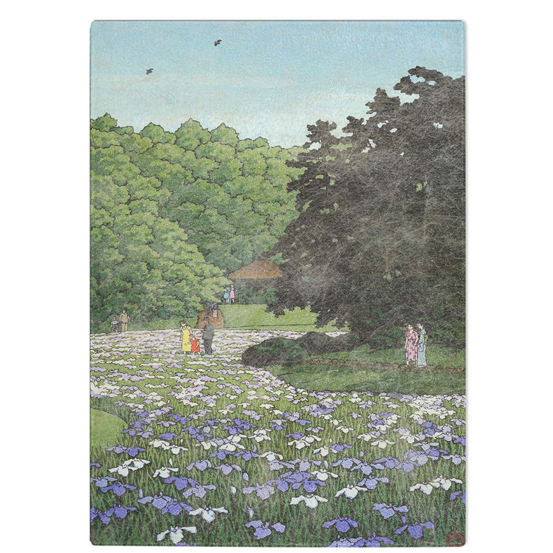 Glass Iris Gardens by Hasui Kawase Chopping Board, 28.5 cm W x 20 cm L