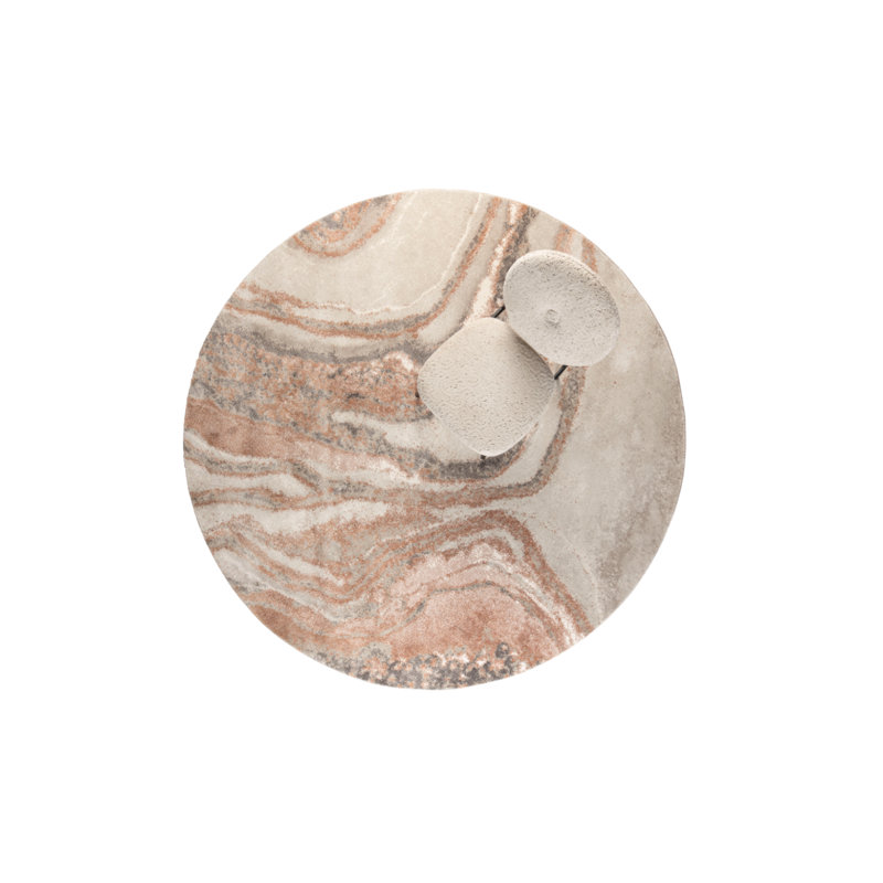 Solar Abstract Area Rug, Round 6'5"