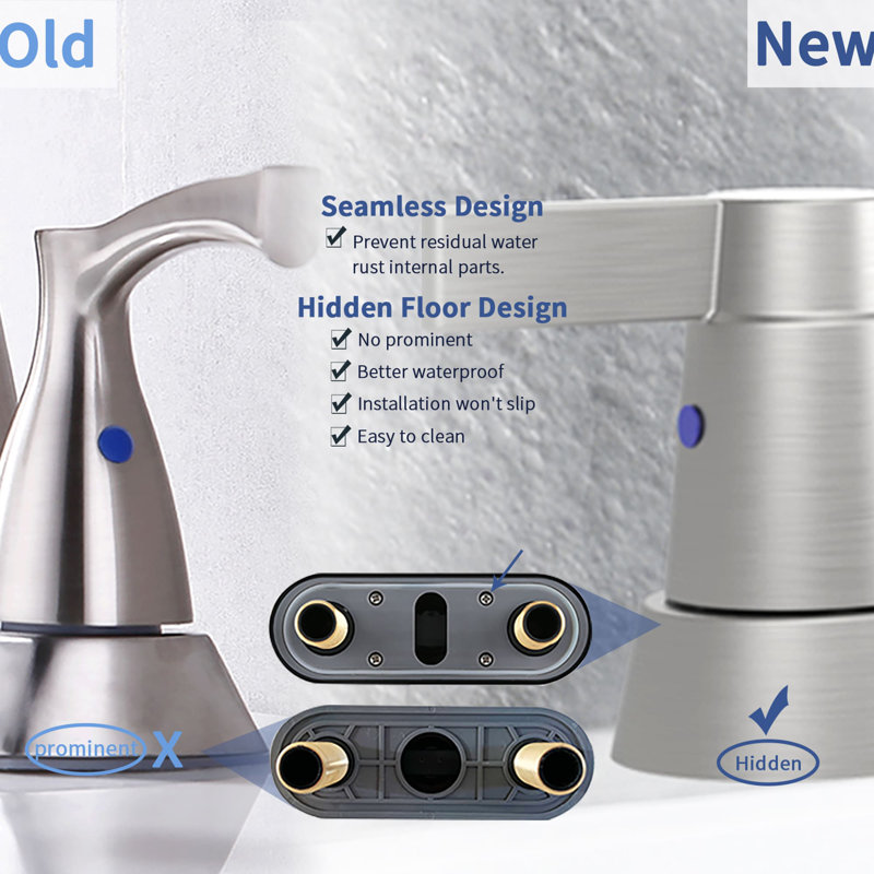Centerset 2-handle Bathroom Faucet, Brushed Nickel
