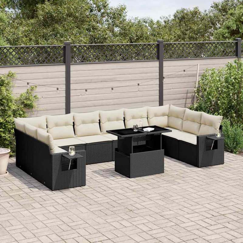 Ensemble de canapé de jardin Vidaxl noir et crème