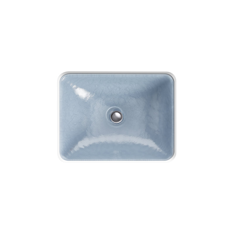 Yepsen Glass Undermount Bathroom Sink, Blue
