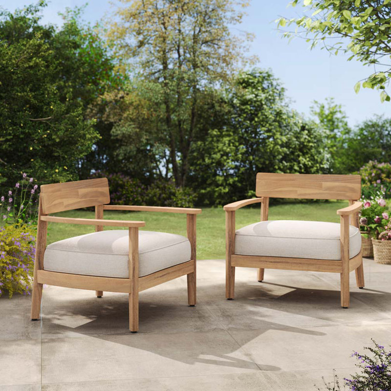 Outdoor Patio Acacia Wood Patio Armchair
